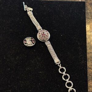 Ginger Snaps Elegant Silver and Pink Women's Bracelet